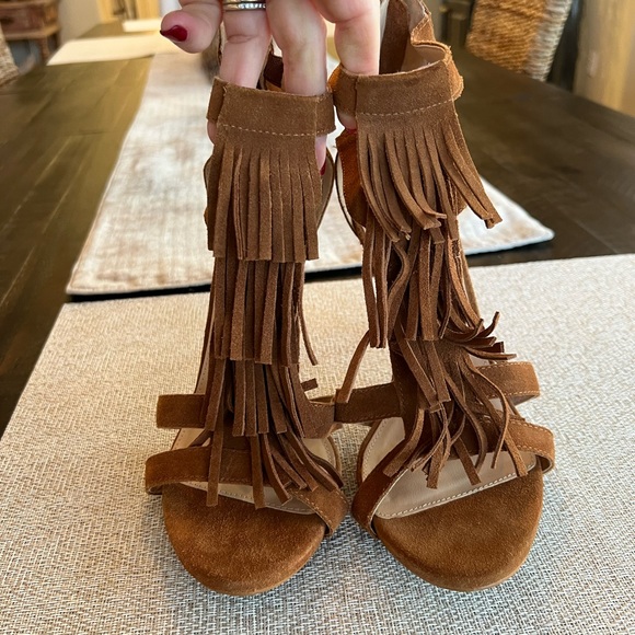 Steve Madden Fringe Suede Leather Heels sz 9.5 - Picture 3 of 10